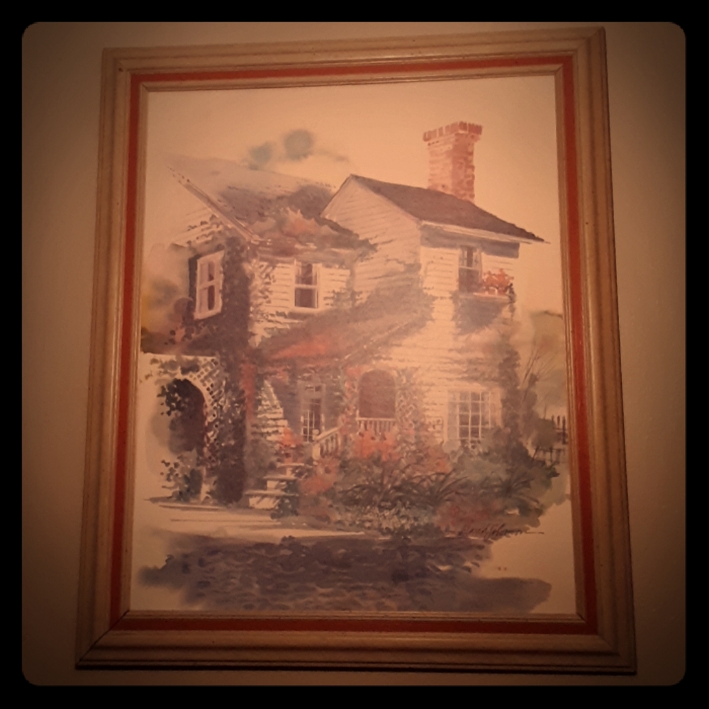 Vintage dreams of home impressionist painting